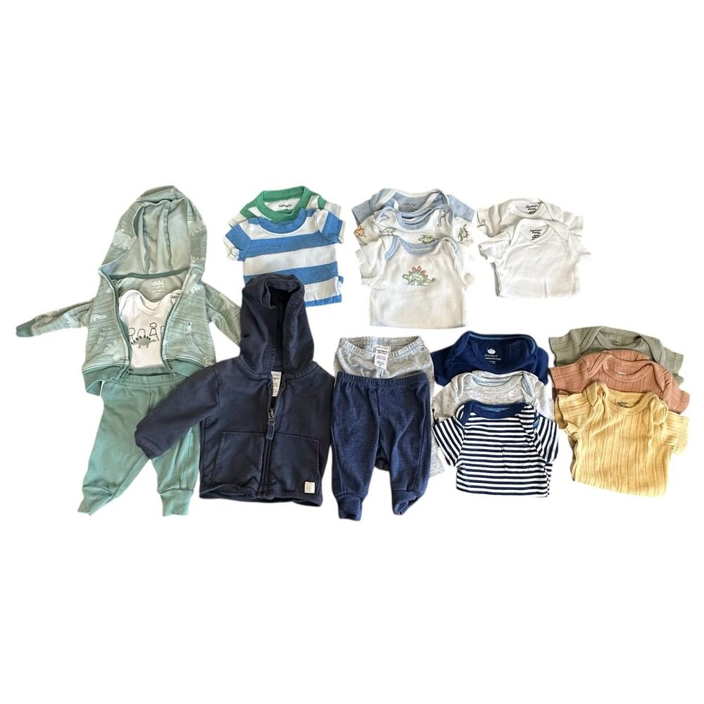 Baby Boy Clothes 25 Piece Lot Size Newborn Carter’s Gerber Little Me And More